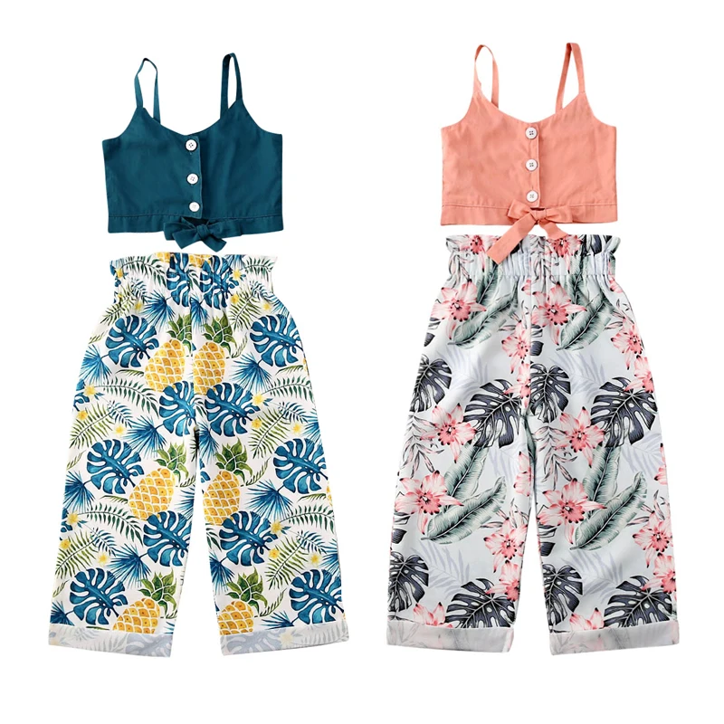 От 1 до 5 лет наборы детской одежды для маленьких девочек топы на бретельках с