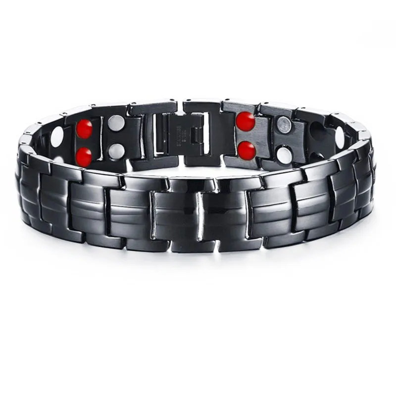 Мужской чистый Титановый стальной магнитный браслет для мужчин 4 в 1 магниты
