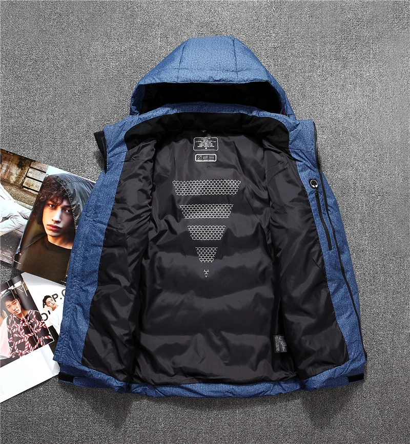 Высокое качество 90% белый утиный толстый пуховик Мужское пальто зимние парки