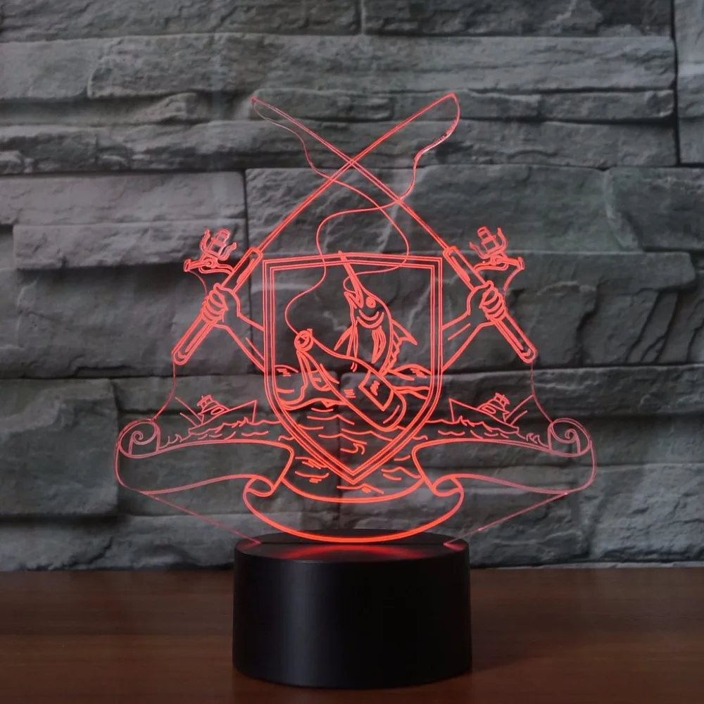Рыболовная бутылка 3D светодиодный RGB Ночной светильник 7 цветов Настольный