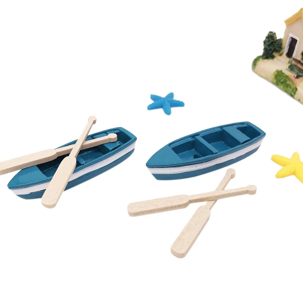 Детские игрушки Изысканный Синий Мини лодка миниатюрный для 1/12 кукольный домик
