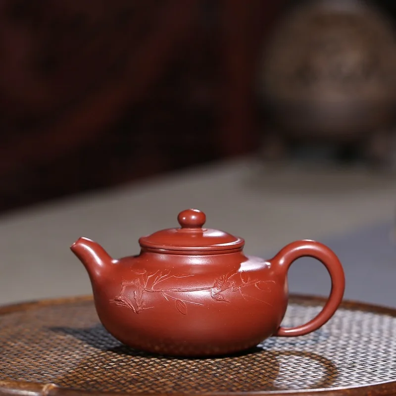 

All hand carved draw archaize recommended dahongpao yixing teapot 80 ml of kung fu tea set gift customization