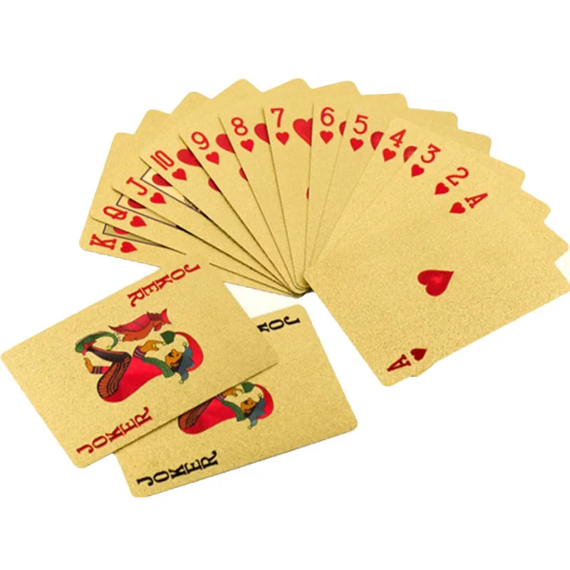 

54 Cards/1Set Tyrant Gold Foil Playing Cards Family Entertainment Board Game Quality Waterproof Plastic Magic Poker Card