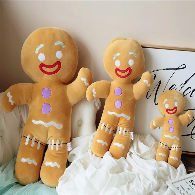 

10/30/50/60cm Cute Gingerbread Man Plush Toys & Pendant Stuffed Baby Appease Doll Biscuits Man Pillow Reindeer for Kids Gift