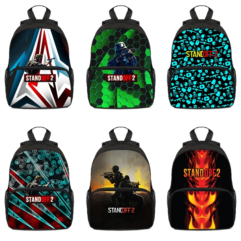 

3D Print Standoff 2 Backpacks Children War Shooting Game School Bags 12/16Inch Anime High Quality Book Bag Boys Girls Travel Bag