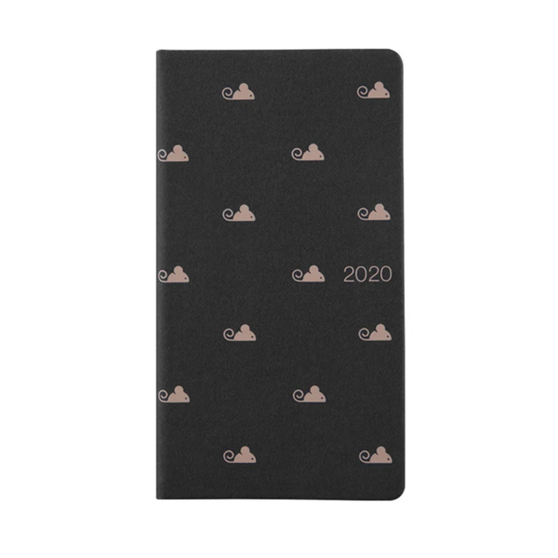 black Kawaii A6 планировщик ноутбук планировщик крыса расписание эффективность Органайзер с распорядком дня Еженедельный ежедневный Ежемесячный план Офис Стационарный - Цвет: black