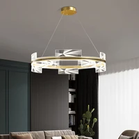 modern simple circular living room chandelier atmospheric bedroom dining room lamp simple nordic light luxury acrylic lamps
