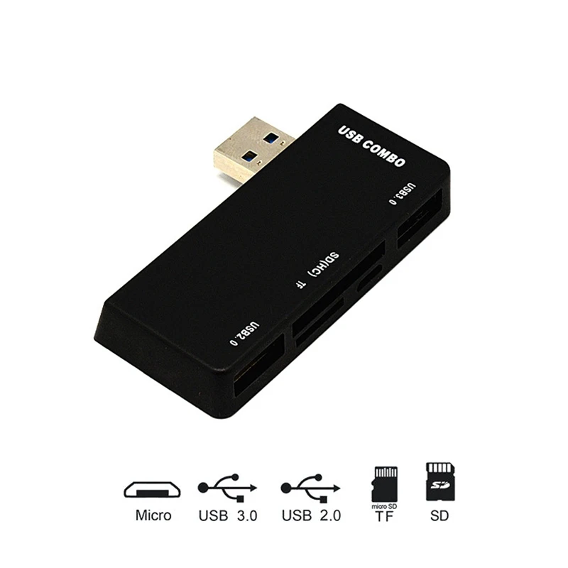 Usb хаб USB3.0 адаптер 2 порта USB комбинированное устройство для чтения карт SD TF все в