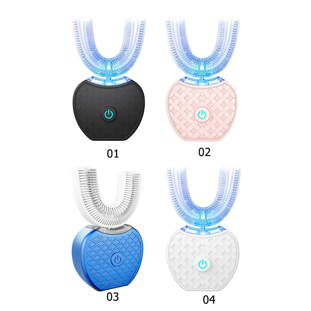 

Adults U Shaped Ultrasonic Electric Toothbrush 360 Degree USB Rechargeable 3 Modes Smart Teeth Cleaner Oral Care Toothbrush