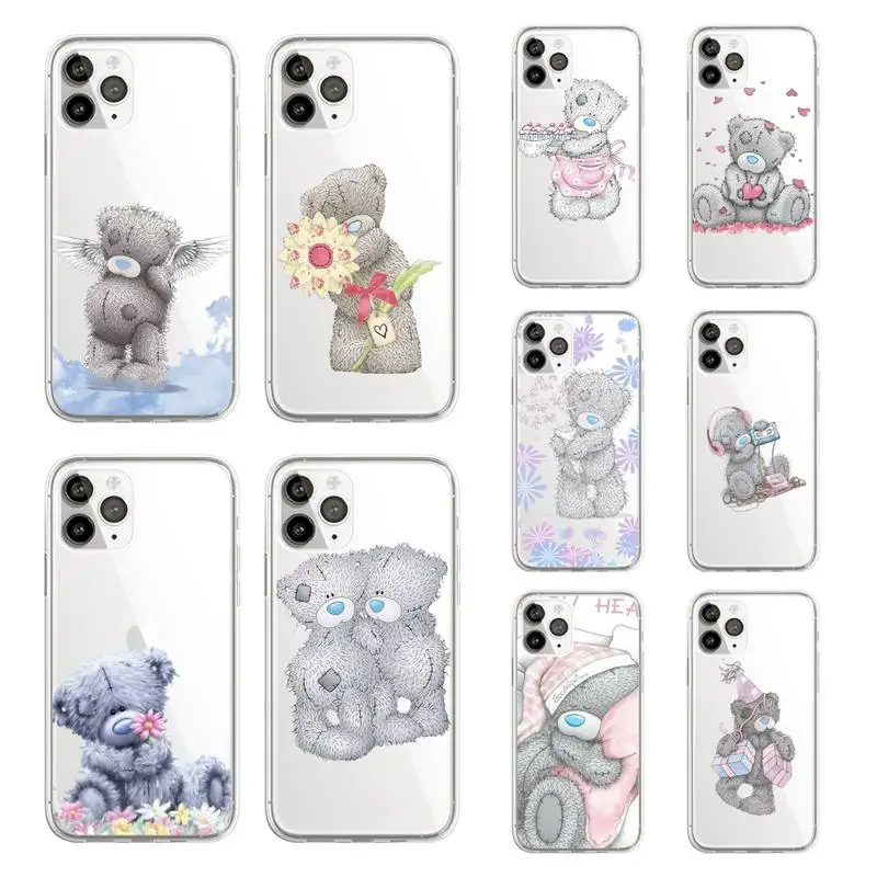 

Tatty Teddy bear Cute doll Phone Case Transparent soft For iphone 12 11 13 7 8 6 s plus x xs xr pro max mini