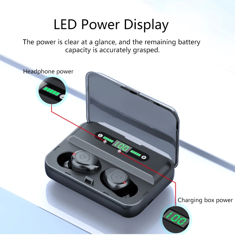 Мини F9 TWS V5.0 Bluetooth наушники 8D настоящие беспроводные стерео наушники с микрофоном портативные hifi глубокий бас звук беспроводная двойная гарнитура