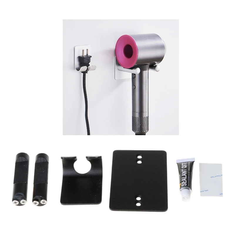 

Metal Wall Mount Bracket Punch-free Storage Hook Hanger for Hair Dryer