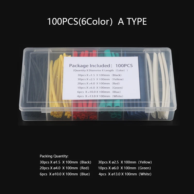 Многоцветный в штучной упаковке полиолефина сокращения Ассорти термоусадка