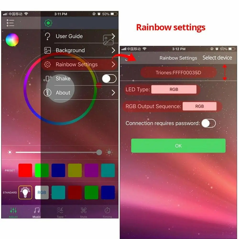 Светодиодный RGB Bluetooth контроллер с 24 клавишами два разъема выход DC 5 в-24 в Rgb