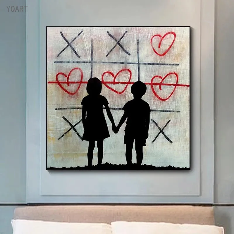 

Banksy Street Artwork Canvas Painting Graffiti LOVE Posters and Prints Wall Art Picture for Modern Living Room Home Cuadros