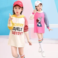 splicing dress new childrens clothing cotton spring autumn hooded sweater long sleeve casual bottoming shirt baby girl clothes
