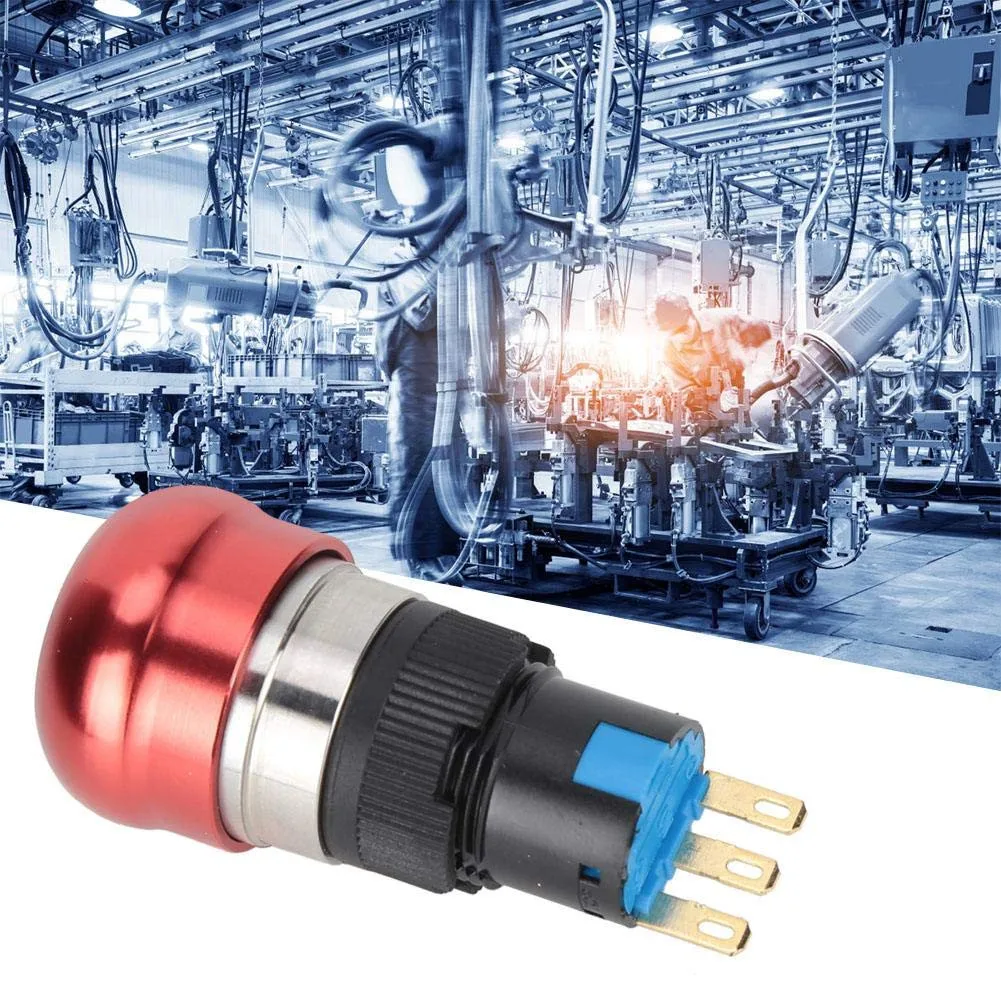 Аварийной остановки кнопочный переключатель 24V Нержавеющая сталь ручка