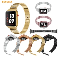 fashion rhinestone strap for apple watch 38mm 40mm 42mm 44mm replacement metal smartwatch wristband luxury watchband bracelet