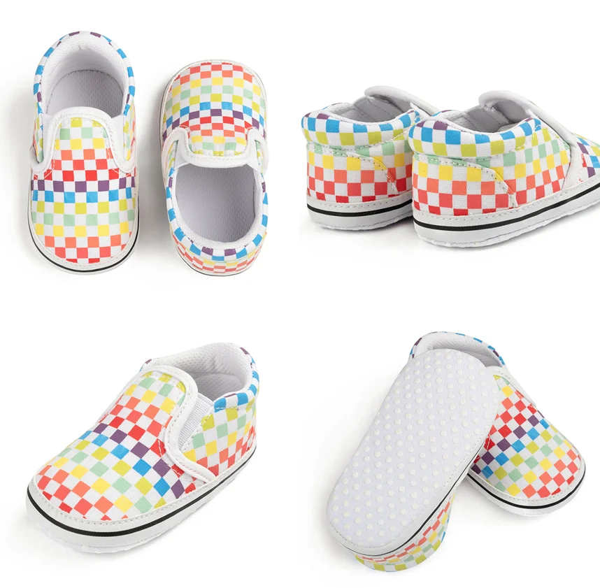 

New Color Checkerboard Baby Canvas Shoes Cute Toddler Infant First Walker Shoes Non-Slip Foot Wear Unisex Casual Canvas Shoes