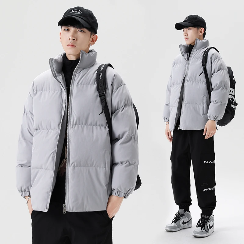 Men's Harajuku color coat winter jacket 2021 men's street clothes hip hop Parker Korean black clothes puff jacket