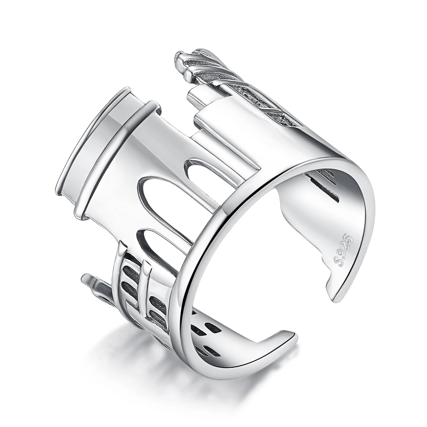 JewelryPalace 925 пробы серебро Винтаж World Travel сувенир Мрамор арки регулируемое Открытое кольцо Новая горячая Распродажа как красивый подарок