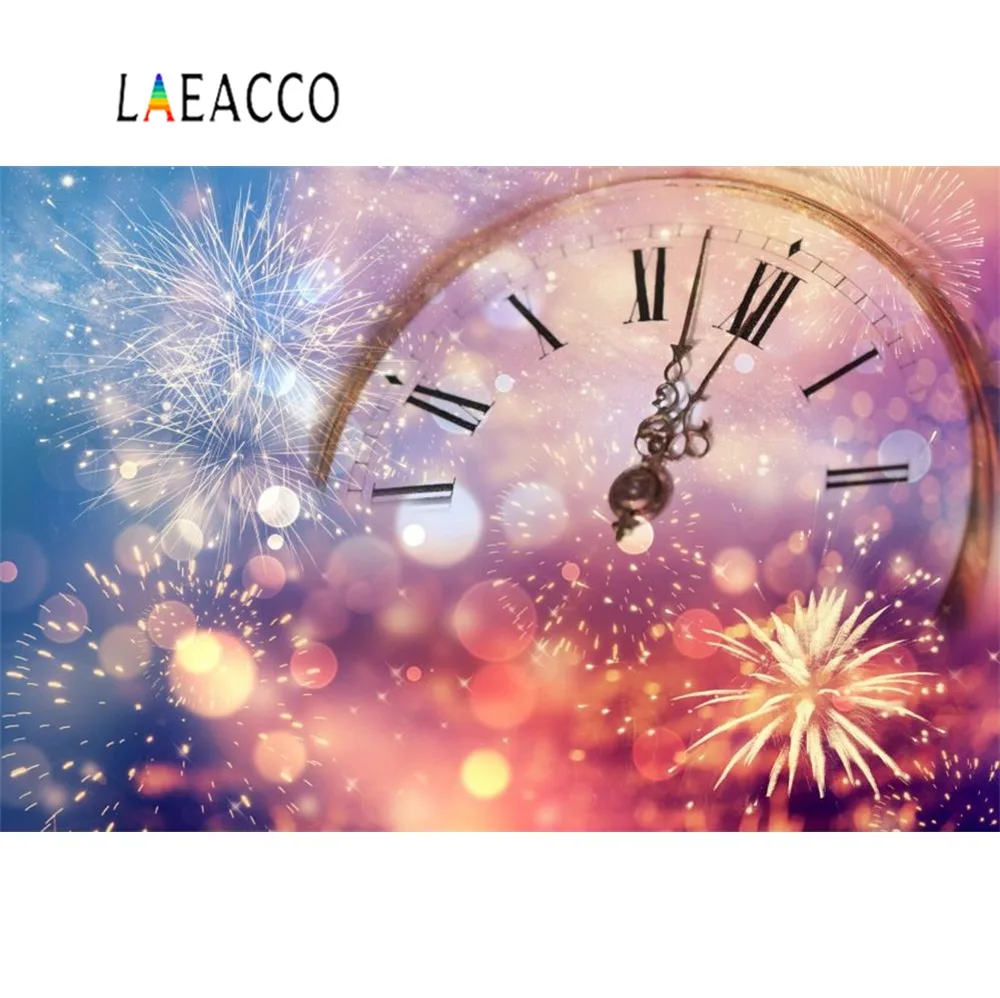 Laeacco счастливый год блеск цифровые часы светильник боке горошек Детские Фото фоны фотография фон для фотостудии