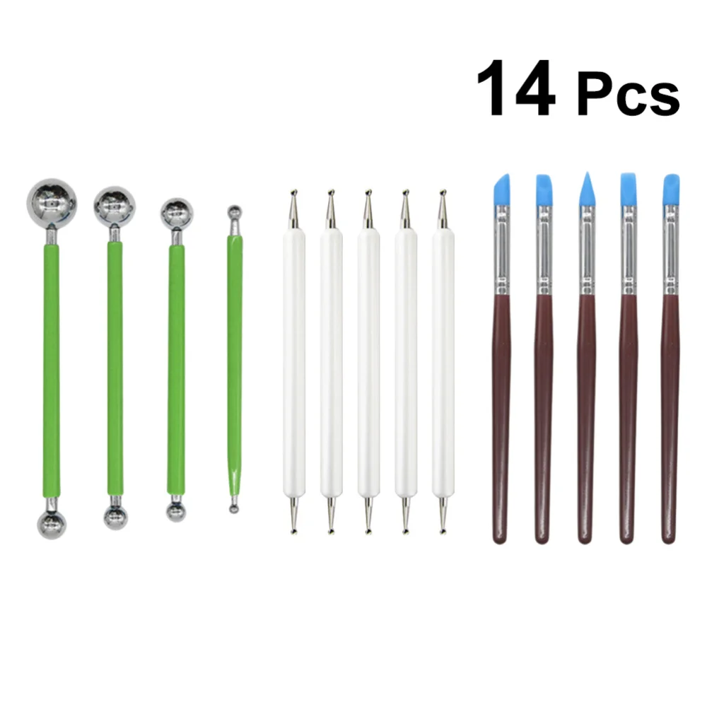 14 шт. глиняных скульптур деревянная ручка инструмента Керамика резьба