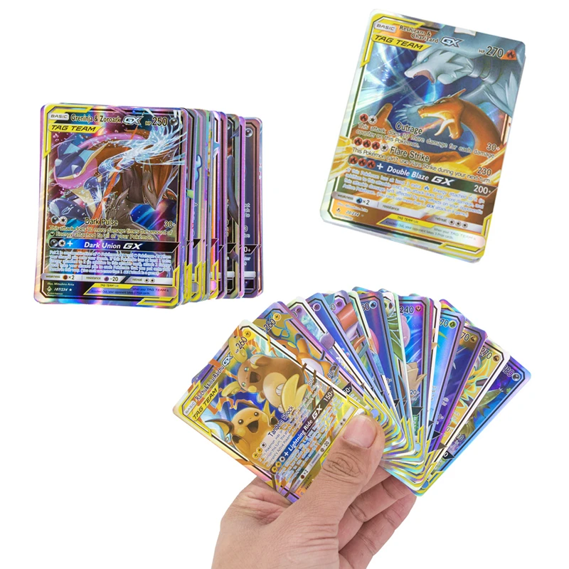 Juego de cartas de Pok&eacute;mon de 60GX Tag Team 30 V Vmax 20EX, MEGA juego de energ&iacute;a, Batalla, Colecci&oacute;n comercial, juguetes de cartas, regalos para ni&ntilde;os, novedad de 2021-1