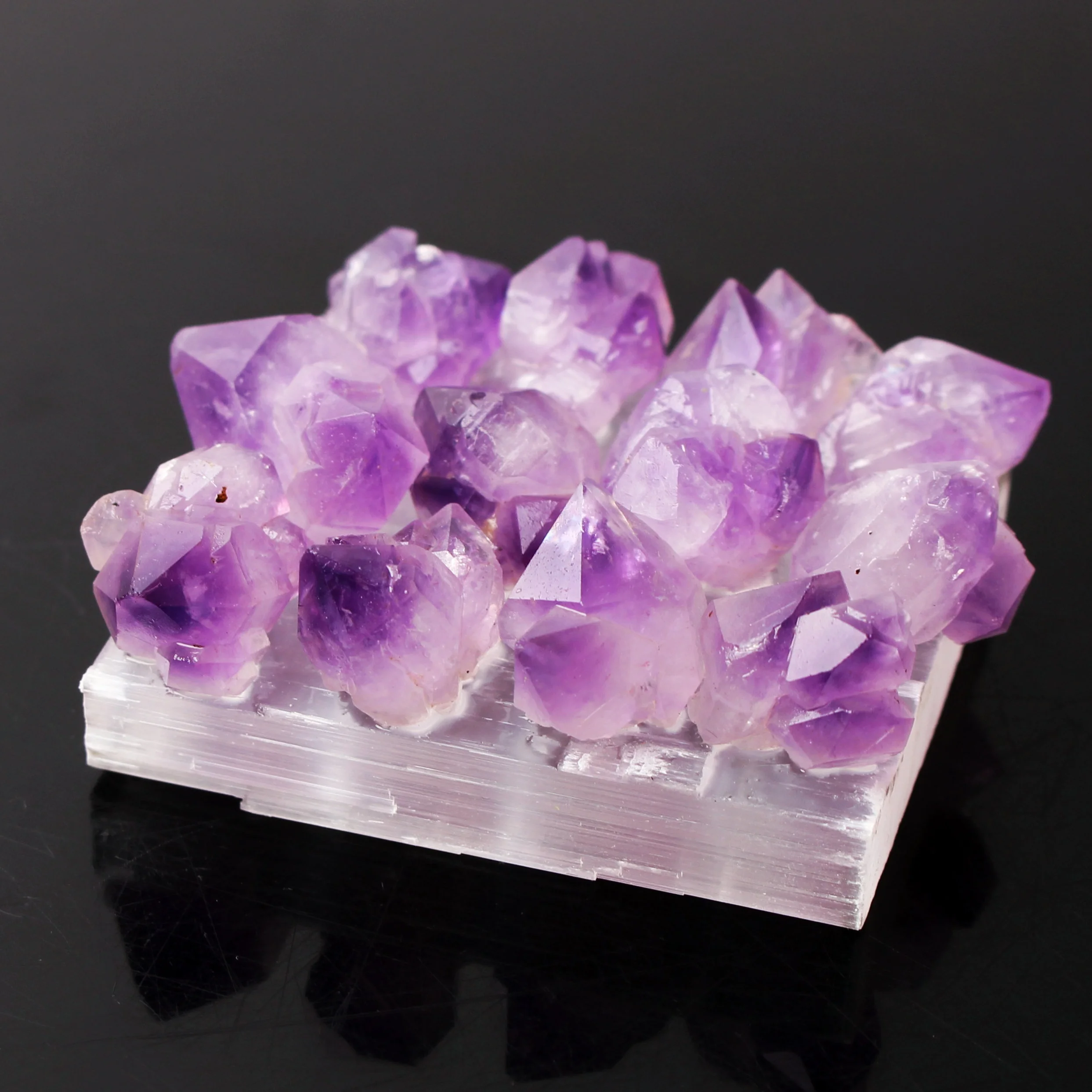 1 шт. натуральный белый селенит ломтик основа пьедестал клей Аметист кластер