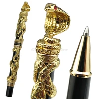 jinhao metal ancient golden snake cobra 3d texture relief sculpture roller ball pen professional office stationery writing