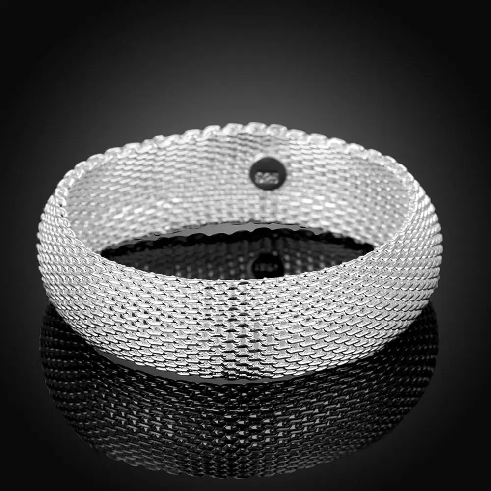 

Special offer Hot fine Round net bangle 925 Sterling Silver Bracelets for Women Fashion Wedding Party Jewelry Christmas Gifts