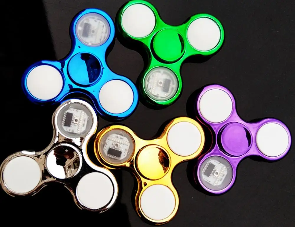 

Luminous LED light Fidget Spinner Hand Top Spinners Glow in Dark Light EDC Figet Spiner Finger Stress Relief Toys