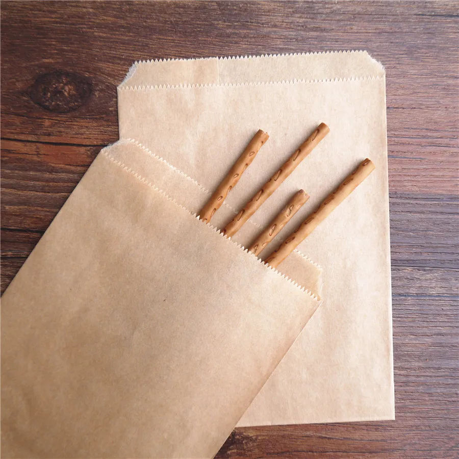 plain brown 25 шт ручной работы, Подарочный пакет для конфет, 5x7 дюймов, крафт-белый стиль, новые бумажные пакеты для попкорна, безопасные вечерние пакеты для выпечки - Цвет: plain brown