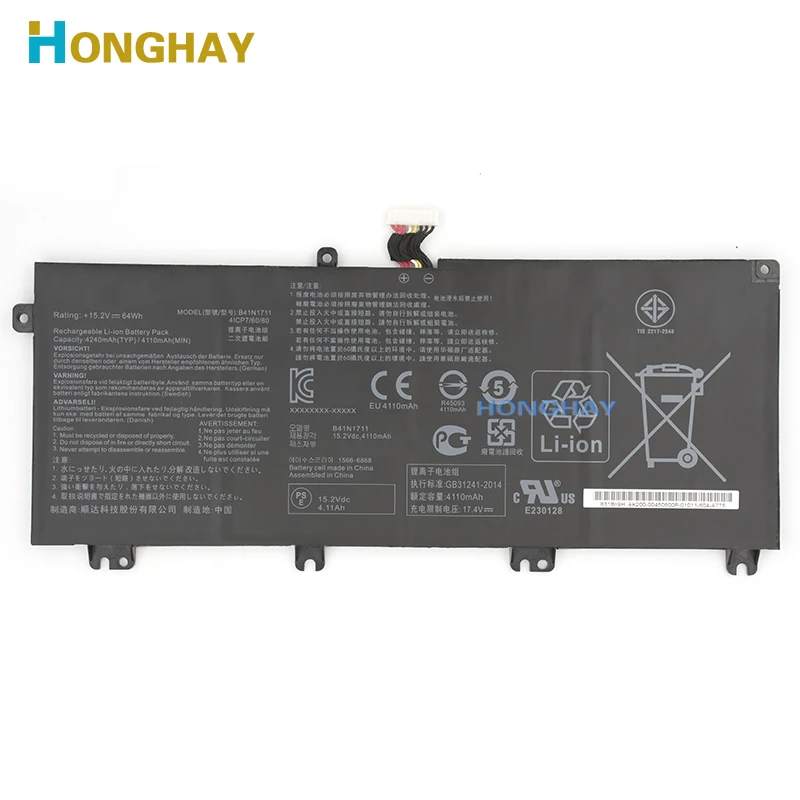 HONGHAY оригинальный B41N1711 Аккумулятор для ноутбука Asus ROG Strix GL703VD GL703VM GL503 FX503VM FX63V ZX63V