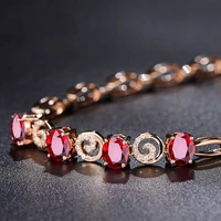 2021 new high end temperament imitation pigeon blood red tourmaline gemstone color treasure bracelet for women jewelry wholesale