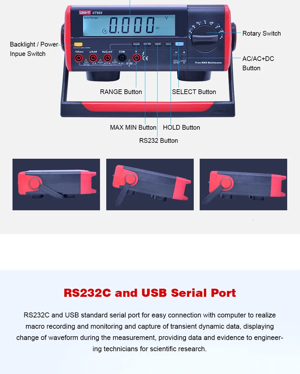UNI-T UT801 UT802 UT803 Bechtop цифровой мультиметр AC DC Напряжение измеритель тока Сопротивление Емкость Частота Диод тестер