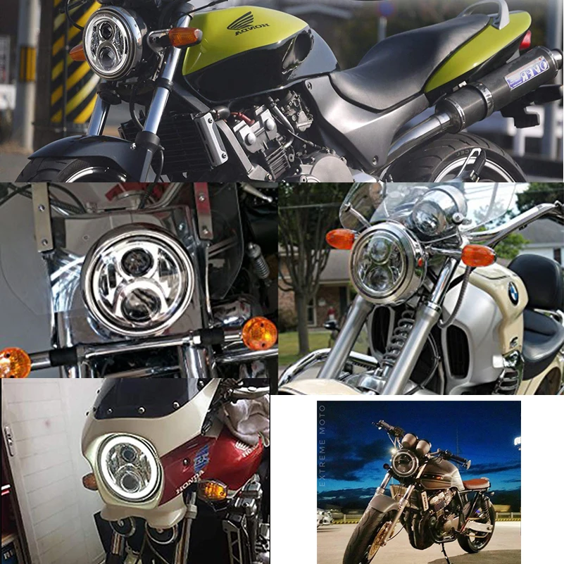 7-дюймовая круглая светодиодная фара с DRL для Honda CB500 CB400 CB1300 Hornet 250 600 900 VTEC VTR250