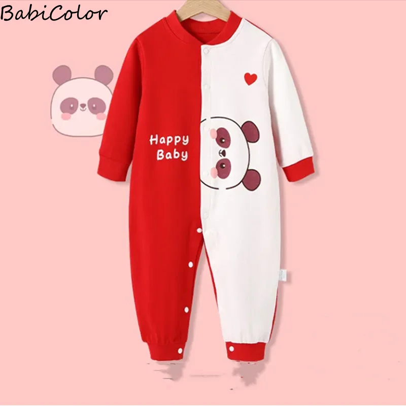 

Baby Jumpsuit Clothes Spring And Autumn Cartoon Female Baby Spring Men's Pajamas Newborn Romper Breathable