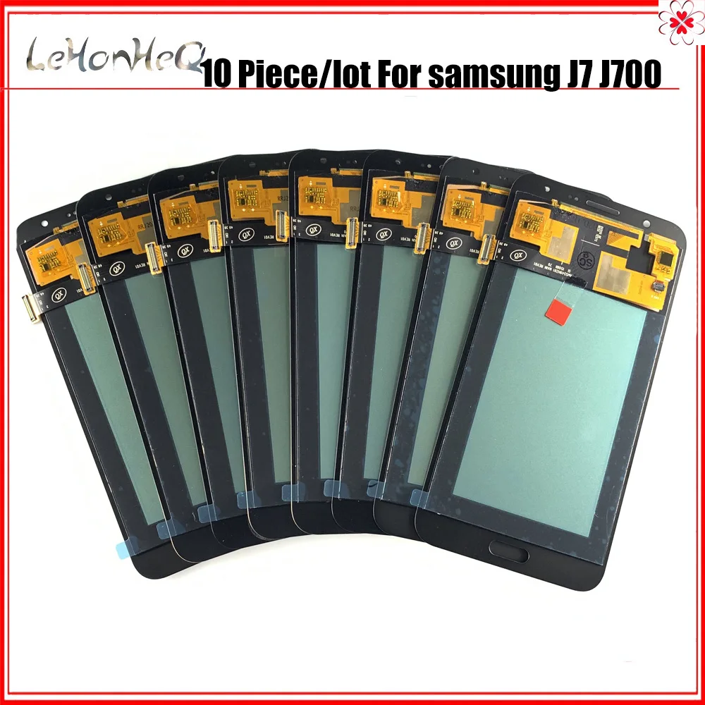 

ЖК-дисплей для Samsung J7 2015, J700, ЖК-дисплей с сенсорным экраном, дигитайзер в сборе, для ЖК-дисплеев samsung Galaxy J700, J700F, 10 шт./лот