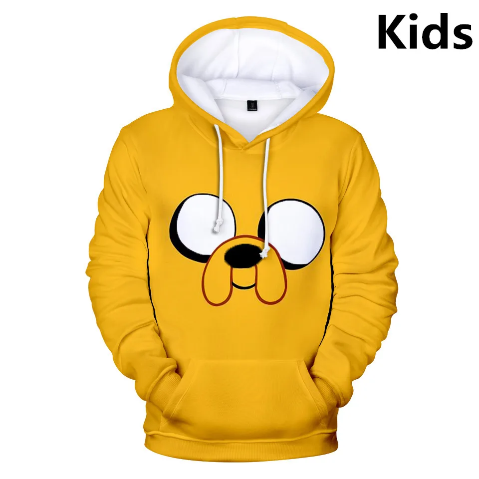 

3 to 14 years kids Hoodies Adventure Time Finn And Jake The Dog Face Hoodie Sweatshirt Boys Girl Cartoon Jacket Children Clothes