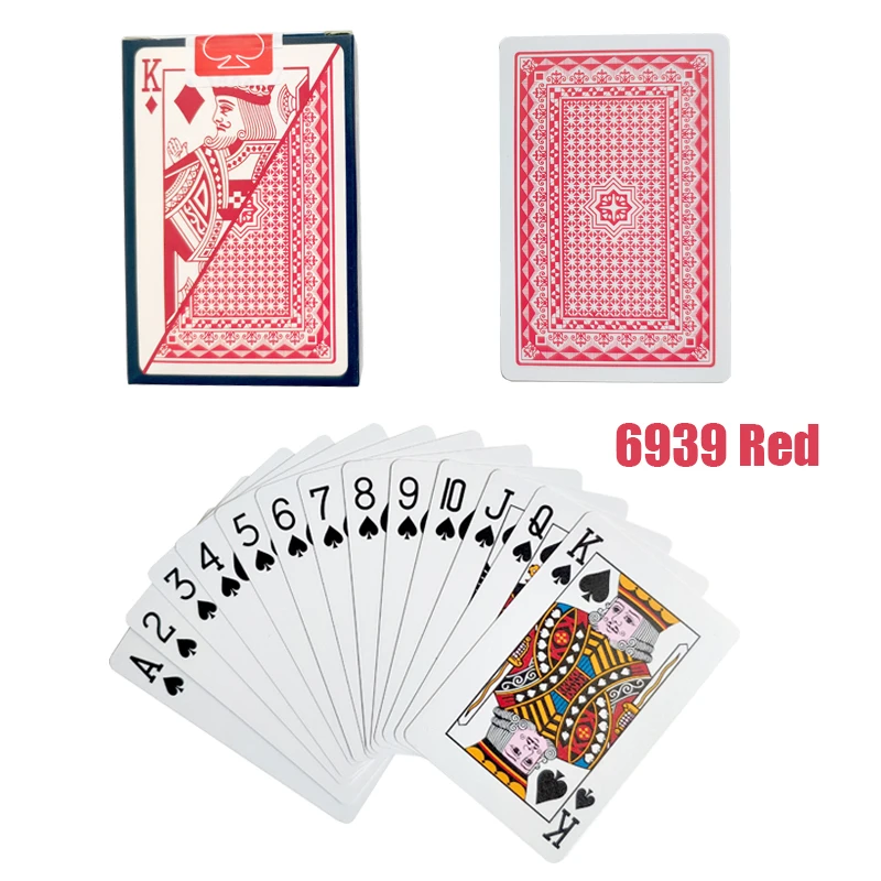 6939 RED Шаблон Baccarat пластиковые водонепроницаемые игральные карты игры техасский холдем покер карты; настольные игры 58*88 мм карты - Цвет: 6939 RED