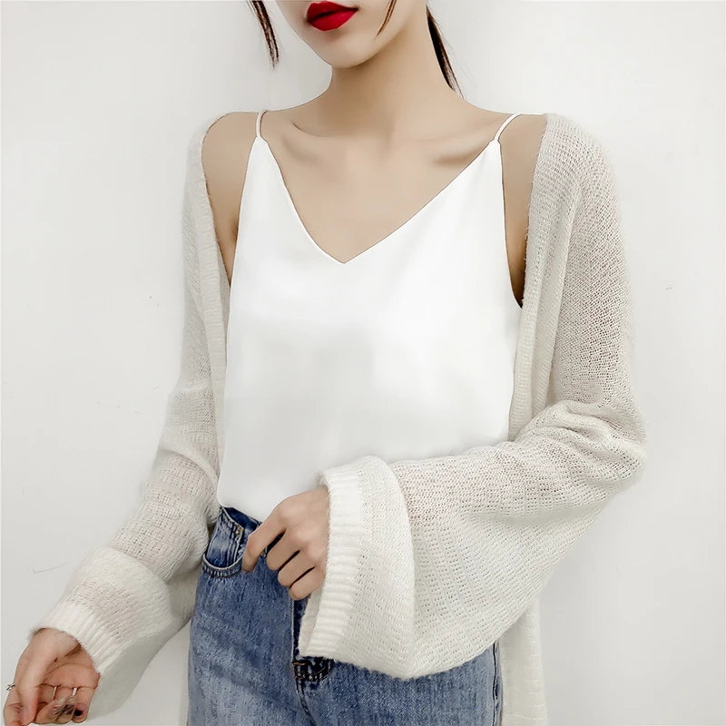 

Korean Woman Chiffon Top Women Sexy Sleeveless Top Camis Tops Women Summer Halter Tops Harajuku Strap Vest Tees Female