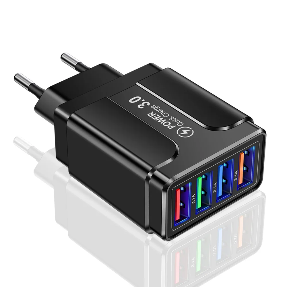 

4 usb charger Quick charge 3.0 4.0 Chargers for iphone 12 Xiaomi redmi note 10 fast charger For Iphone chargers charger adapter