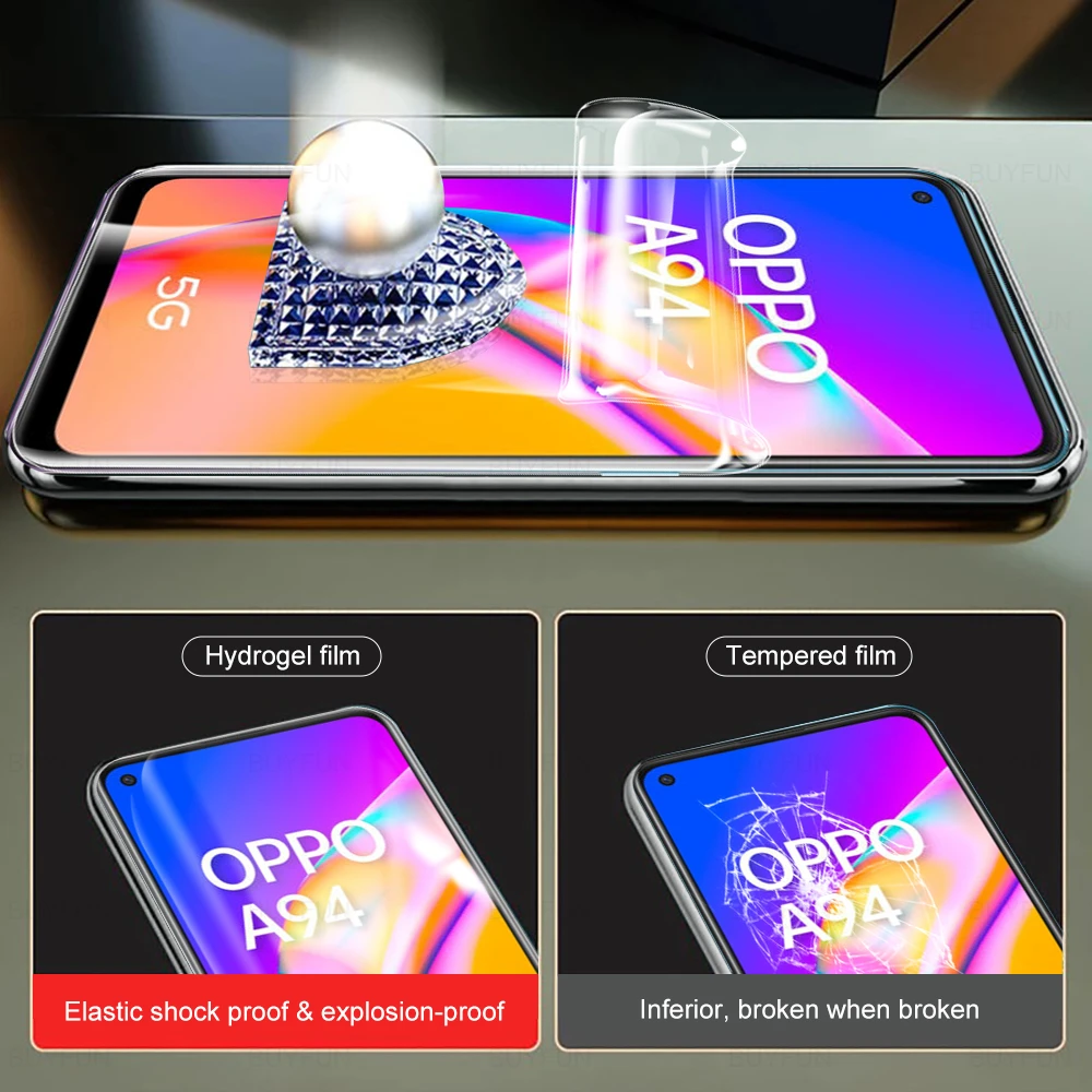 2pcs hydrogel film for oppo a94 a74 a54 4g 5g hd screen protector for oppo a 94 74 54 display soft protective film not glass free global shipping