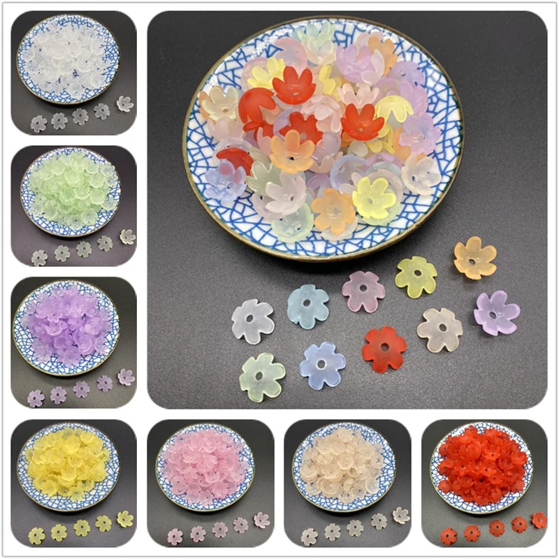 30pcs 14mm Acrylic Beads Cap Ancient Charms Flower Shape Receptacle For Jewelry Making DIY Findings Earring Necklace - купить по