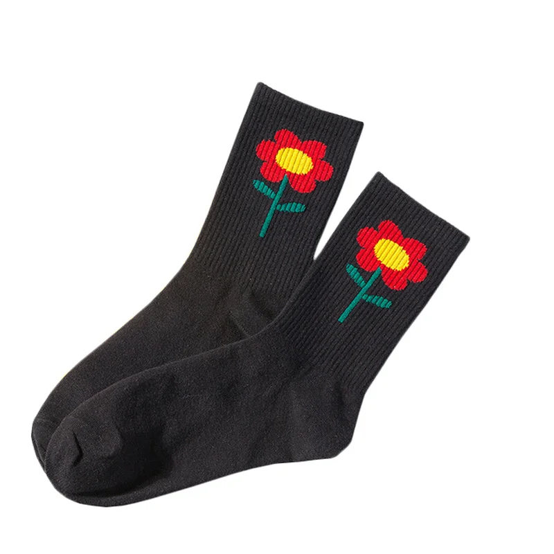 Хлопковые носки для девочек с рисунком Цветочные Носки | Женская одежда