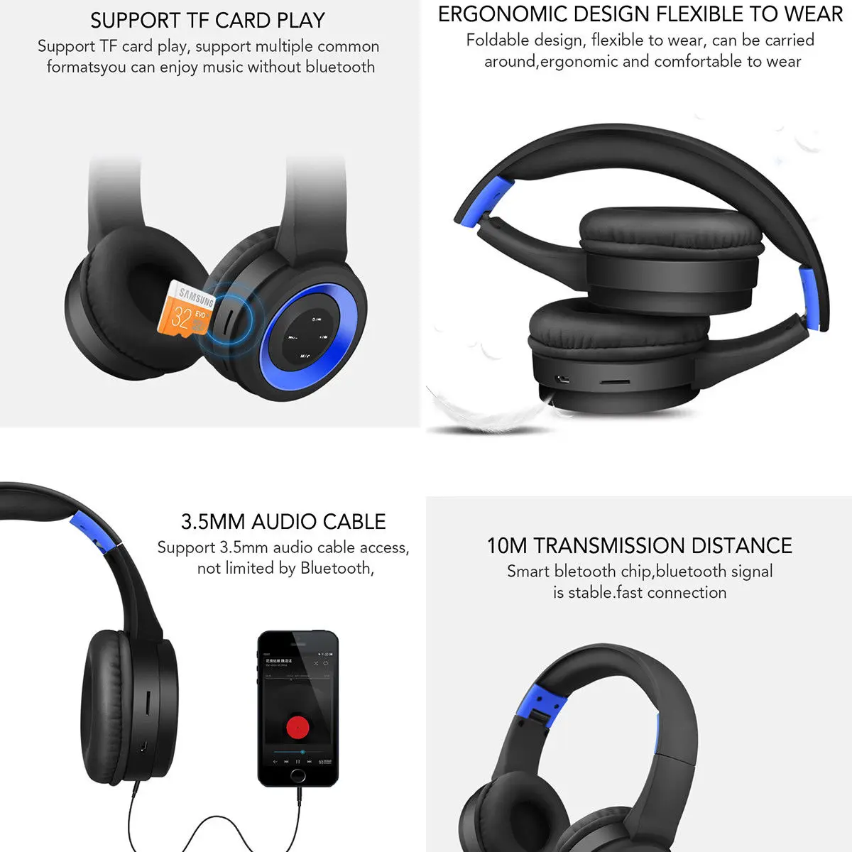 Wireless Headphones Bluetooth Headphone Foldable Headset With MIC Support TF Card For Phone PC MP3 Player Bluetooth Headphone