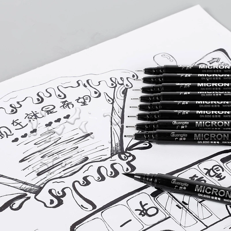 1pcs New Water Based Paint Brush Markers Different Size Pigment Liner Triangular Fineliner Pens For Art Supplies Stationery | Канцтовары