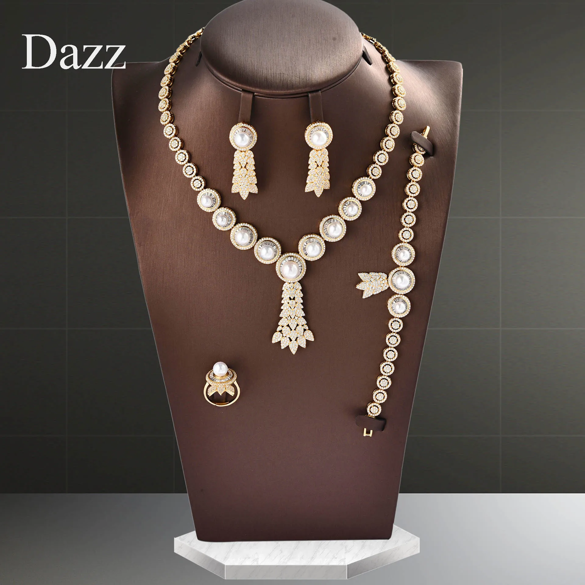 Dazz роскошный растительный лист нигерийское ожерелье набор украшений для женщин