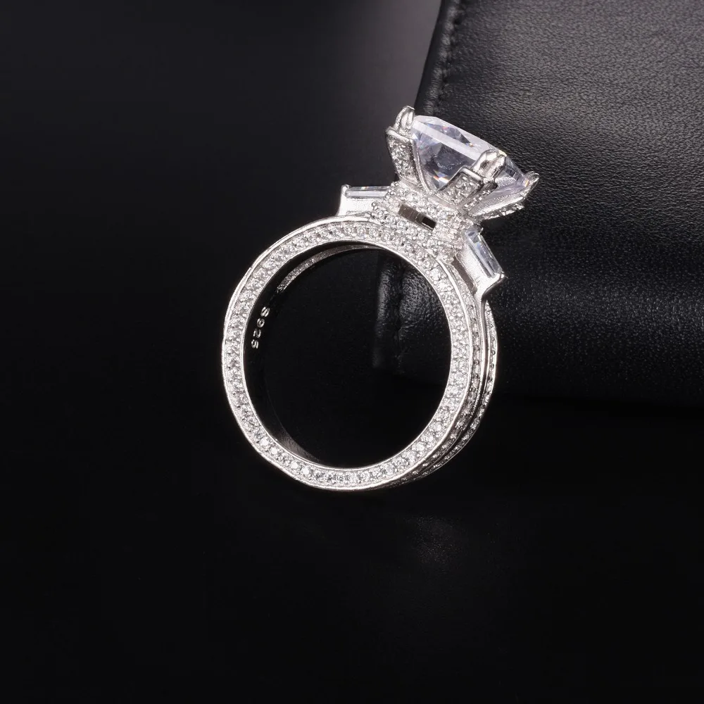 Женское Обручальное кольцо с Эйфелевой башней из серебра 925 пробы искусственным